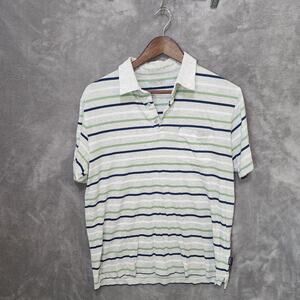 Patagonia Men's Medium Polo Shirt 100% Organic Cotton Striped